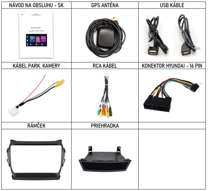SK Prislusenstvo pre autorádio Podofo pre Hyundai Santa fe ix45 s CarPlay AndroidAuto - evtech.sk